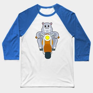 Hippo Motorcycle Baseball T-Shirt